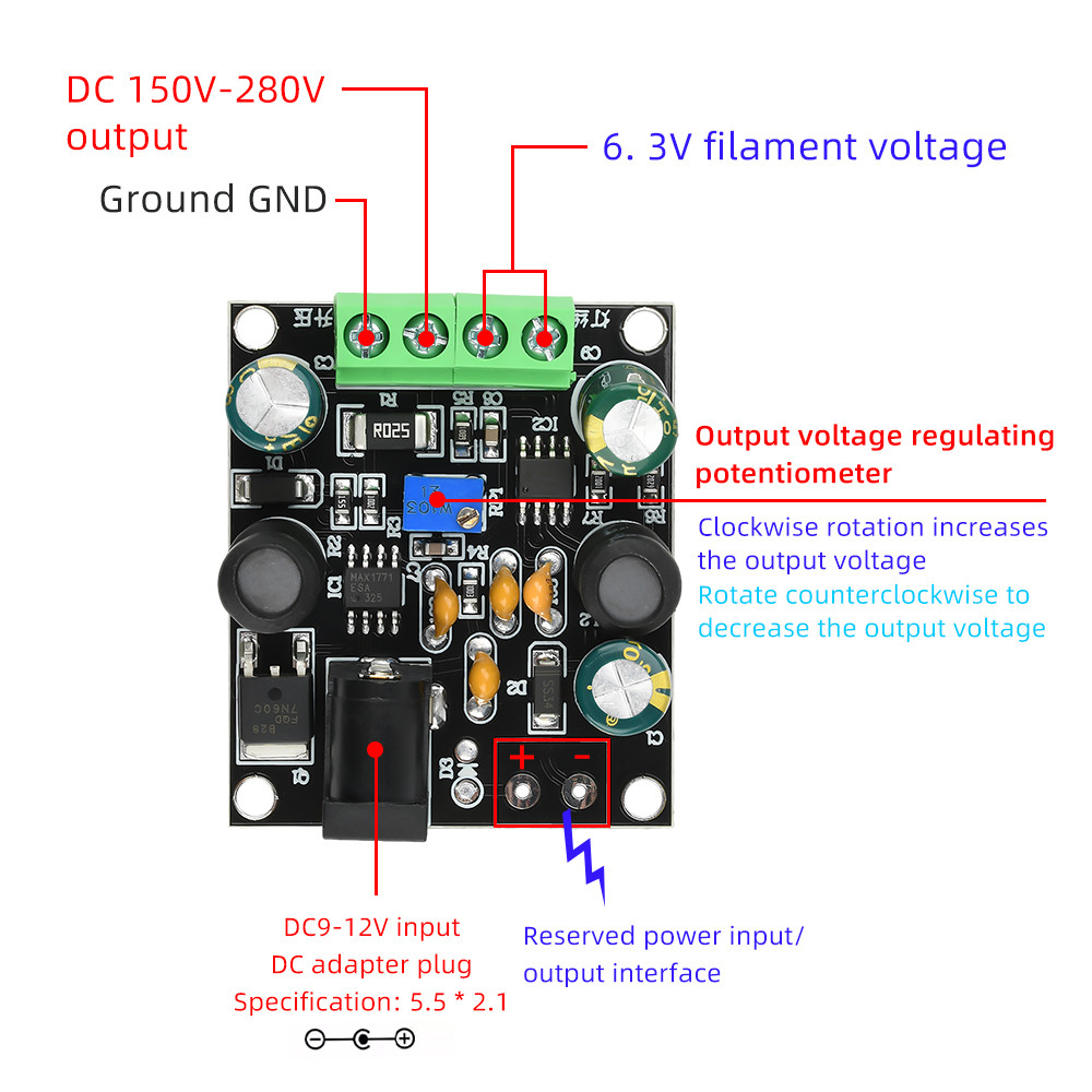 Dc9-12V To Dc 150-280V Step Up Module / To Dc 6.3V Step Down Module Boost Converter High Voltage