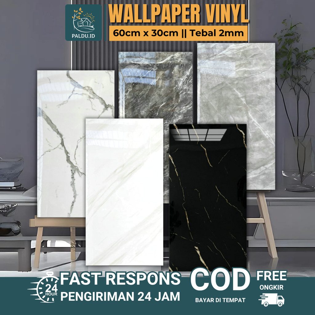 Paldu ID - WALLPAPER 3D VINYL GRANIT MARBLE BATU ALAM Ukuran 30 x 60 Cm / STICKER 3D VINYL GRANIT