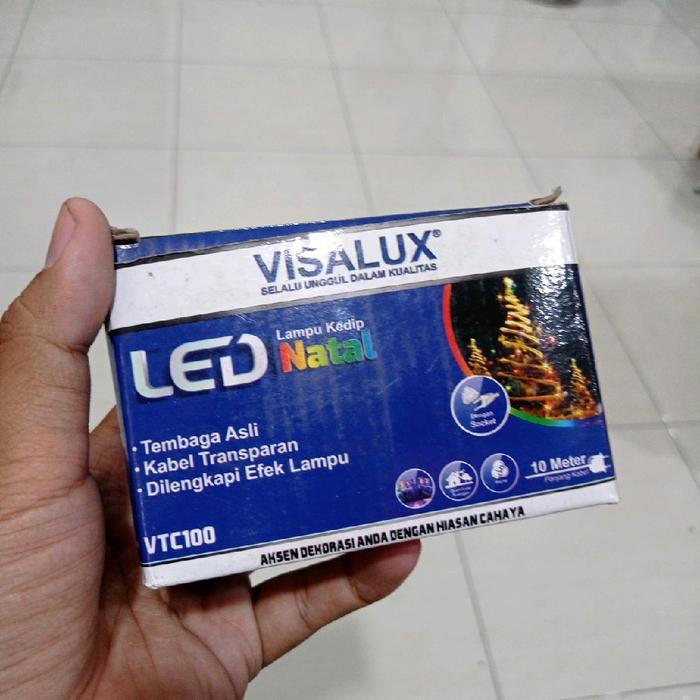 Visalux Lampu LED Natal Christmas 10 Meter VTC100 Tembaga Asli Kabel Transparan Efek Lampu