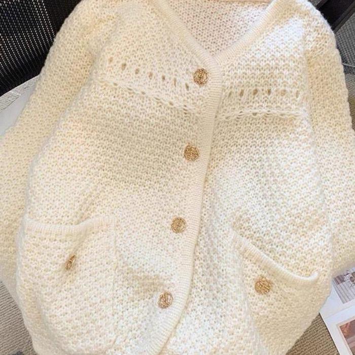 Gercep Cardigan Sweater Knit Premium Bgold 1359 Atasan Wanita Rajut Kasual Santai Terlaris
