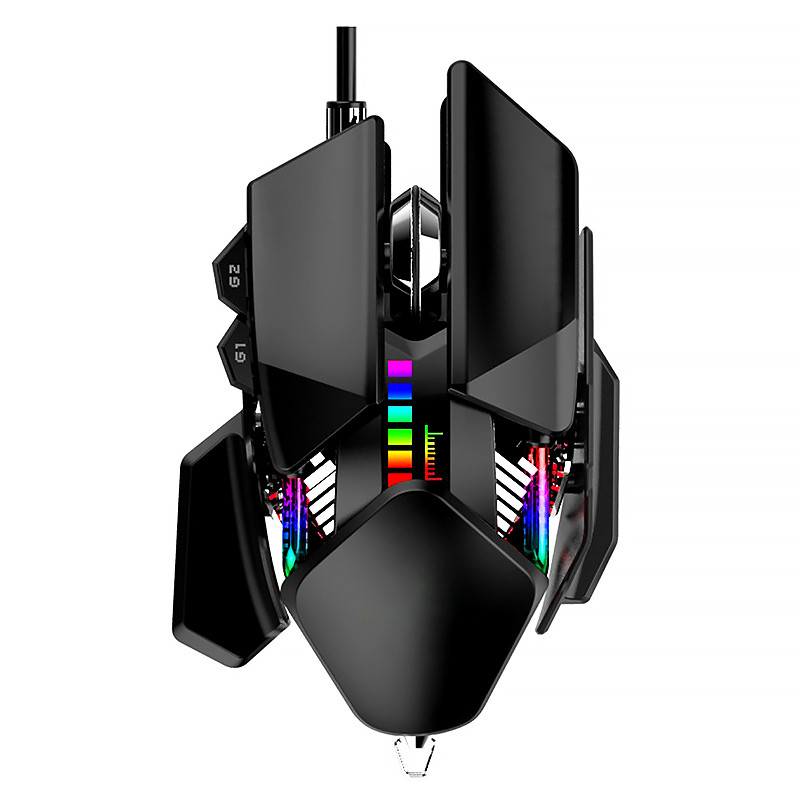 M8 RGB USB Wired Glare Mode Mouse 40000 DPI 7-Button Programmable Rrgonomic Gaming Mouse For PC Play