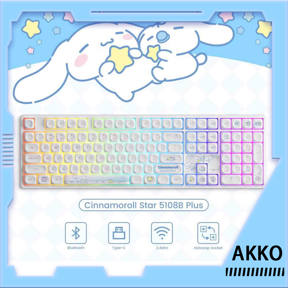 Akko 3087 5108b Keyboard Moa Wired/Wireless Mechanical Keyboard Hot Swap Cartoon Customization Gamin