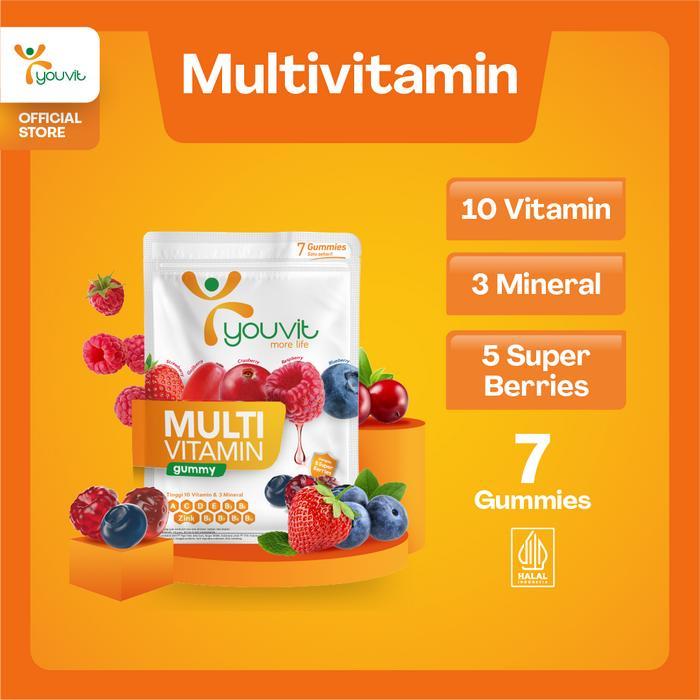 lebx- Multivitamin Gummy Dewasa Untuk Imunitas Youvit Multivitamin Dewasa 7 Hari Dengan