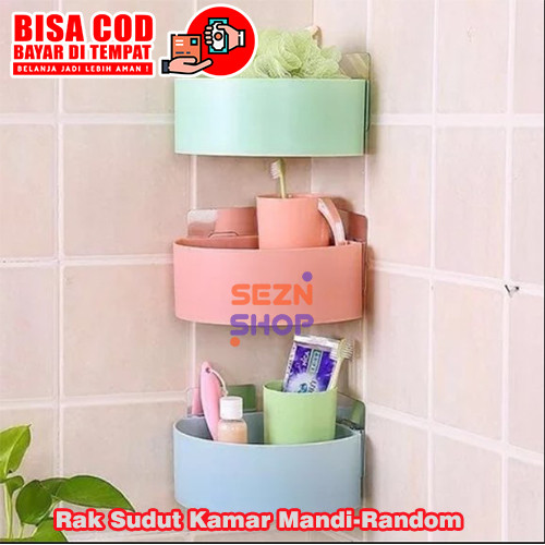 [PROMO]_RAK SUDUT KAMAR MANDI / RAK TEMPEL SUDUT KAMAR MANDI SERBAGUNA