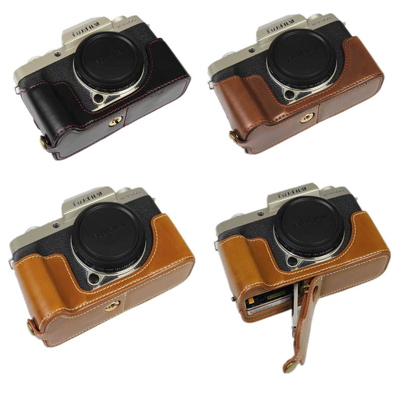 Xt200 Ca Bag Pu Leather Half Body Set Cover For For Fuji Fuji X-T200 Xt200 Bottom Case With Battery