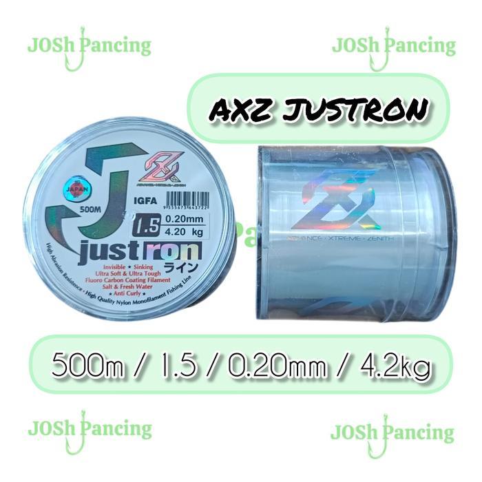 SENAR PANCING AXZ JUSTRON 500 METER IGFA CEPAT TENGGELAM FLOUROCARBON ANTI KERITING