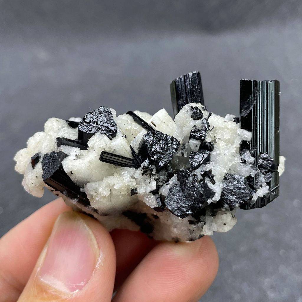 Natural Raw Stone Black Tourmaline With Clear Quartz Mineral Specimen Quartz Crystal Healing