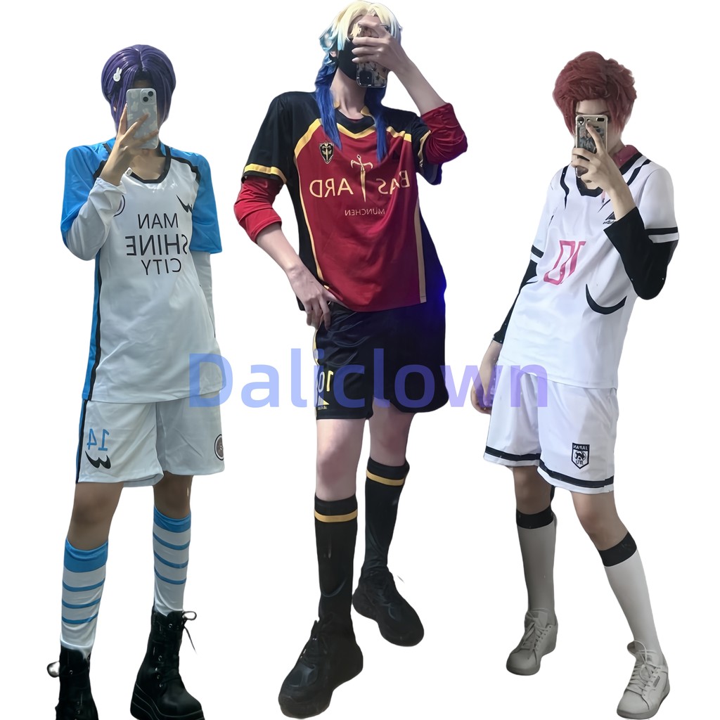 Blue Lock Anime Cosplay Costume Nagi 8 Ness 10 Kaiser Isagi Reo Sae Shidou Cosplay Jersey S Matching