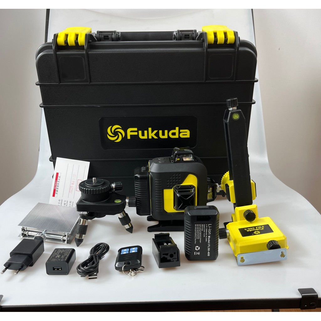 Fukuda 16 Lines 4D Cross Line Laser Level 360 Self-Leveling Green Nivel Laser With Remote Control