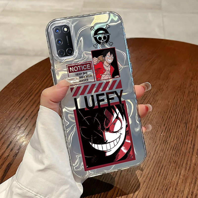 Casing Hp Untuk OPPO A52 OPPO A72 OPPO A92 Case keren dan keren keren Luffy anime  Laser Watery Love