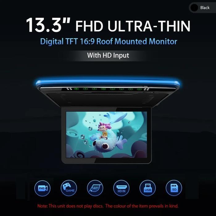 Tv Plafon / Roof 13.3" Ips Screen Full Hd 1080P. Usb, Mmc, Hdmi