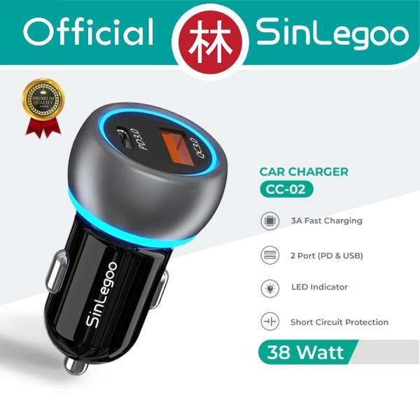 [sale] Sinlegoo CC-02 Car Charger Fast Charging 3A 38W PD QC 2 Ports Type C