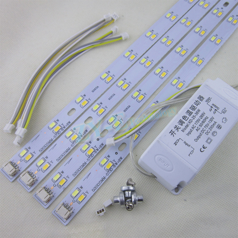 3set 52cm led pcb ceiling light PCB plate SMD 5730 dimmable strip 8W