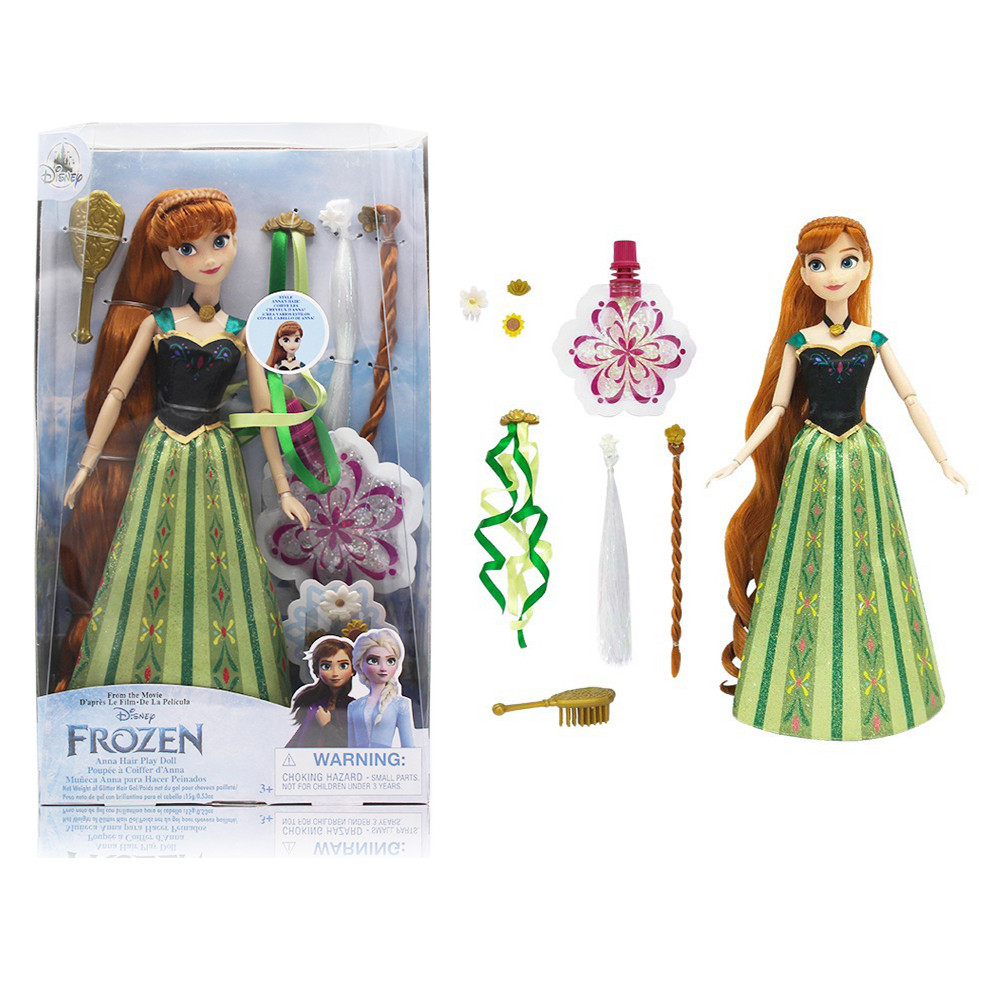 Original Disney Store Frozen2 Anna Elsa Tangled Rapunzel Princess Joint Vinyl Doll Figure Play House