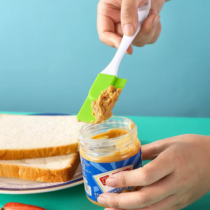 Baking Scraper Silicone Baking Utensils White Handle Cake Small Cream Scraper Minimalist Style Detac