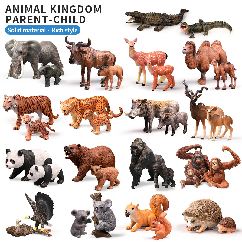 Solid Simulation Wild Animals Model Tiger Lions Elephants Zebra Animal Action Figures African Animal