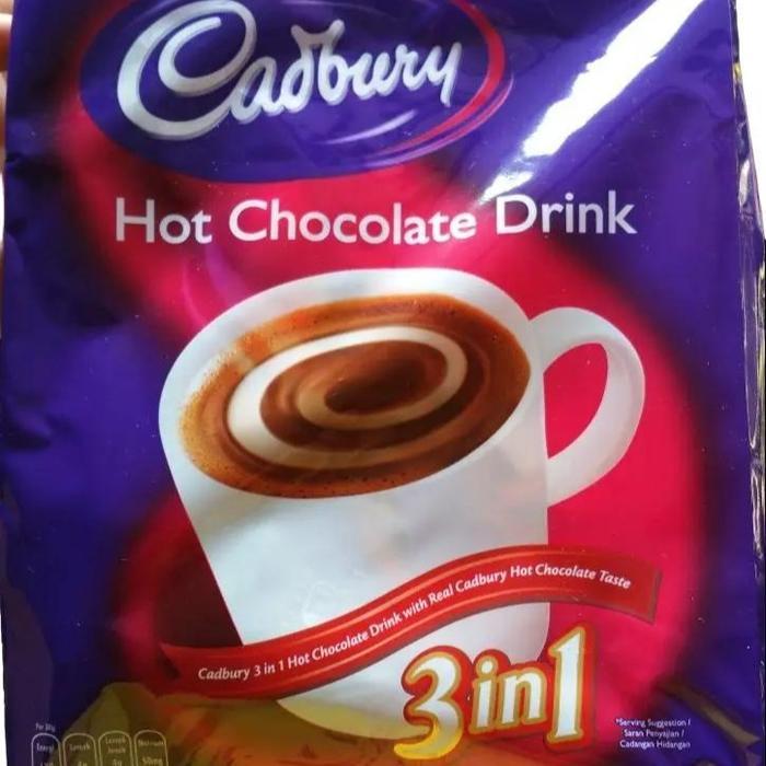 (ORIGINAL) HYA CADBURY 3 IN 1 HOT CHOCOLATE DRINK 15 SACHET X 30GR MINUMAN COKLAT BUBUK INSTAN