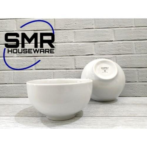 Mangkok Jumbo Besar Cekung Dalam Keramik Porselen Putih Polos Tebal Murah Tahan Panas Premium Kopin 