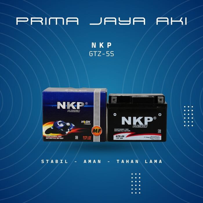 Terlaris - Aki Motor Aki Kering GTZ-5S MF ( Beat,Vario,Mio,Scoopy ), Merk : NKP