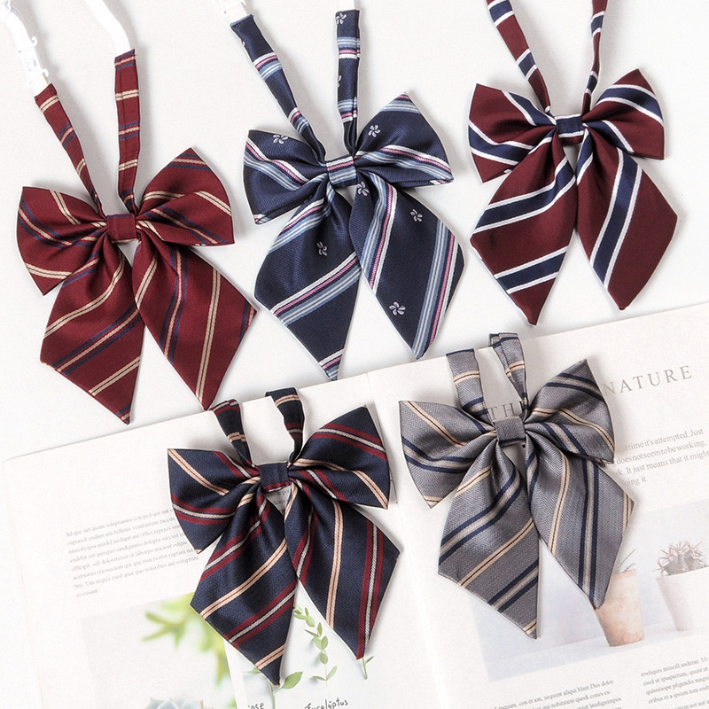 Bow Tie Ladies Fashion Japanese Jk Style Striped Girls School Uniform Bow Tie For Girls Korean