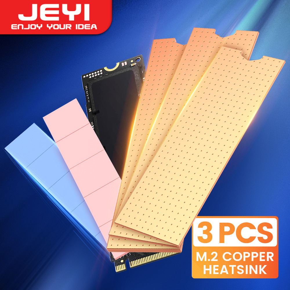 Jeyi Copper M.2 Heatsink, Nvme 2280 Ssd Copper Cooler Solid State Disk Radiator With Thermal