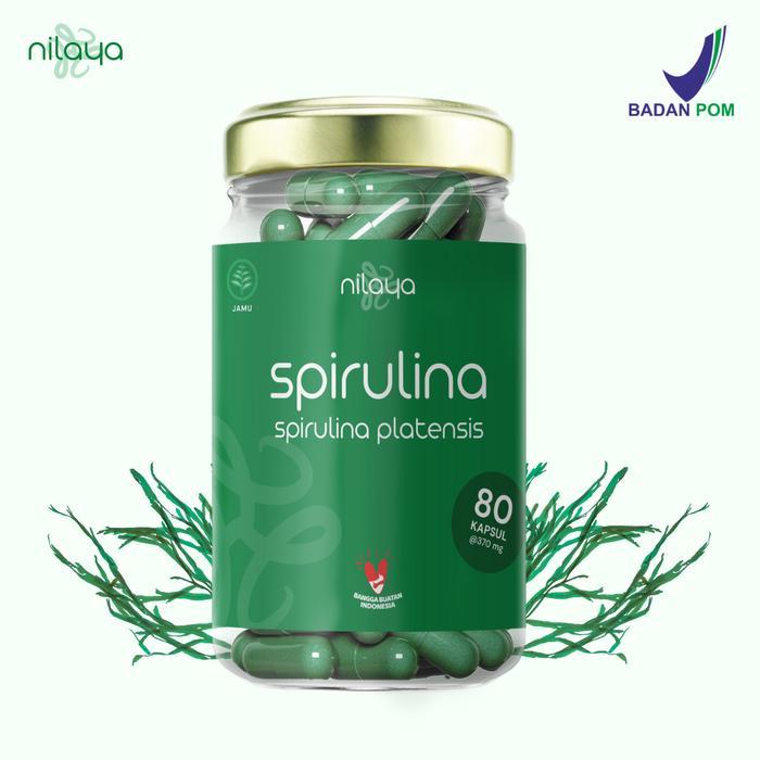 Spirulina Kapsul - Betakaroten & Klorofil Isi 80 Halal & Organik