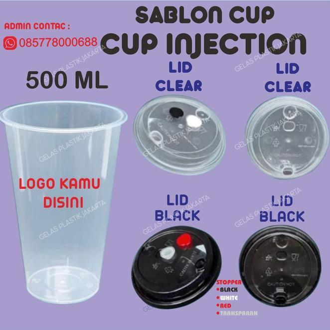 Sablon Cup Plastik inject 500ml printing mold cup