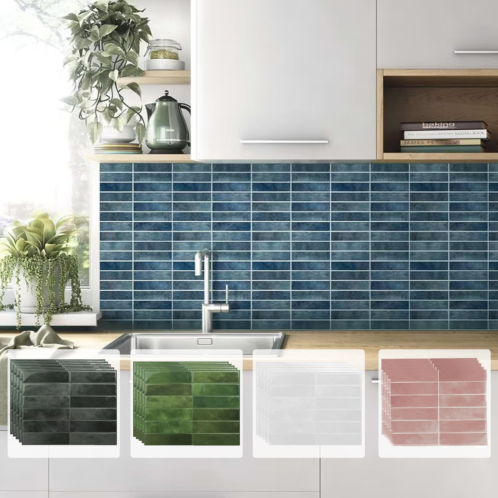 5 Sheets Stick Backsplash Tile- 3D Self Adhesive Peel and Stick Backsplash for Kitchen, Bathroom