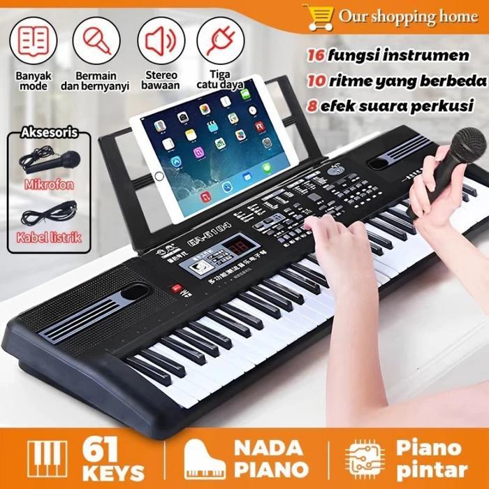 ORGAN KEYBOARD PIANO ANAK MULTIFUNGSI PORTABEL 61 KEYS PIANO PROFESIONAL ELEKTRIK KEYBOARD KECIL