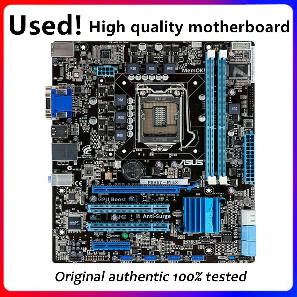 For P8H67-M LX Computer Motherboard LGA 1155 DDR3 For Intel H67 P8H67 Desktop Mainboard SATA II PCI-