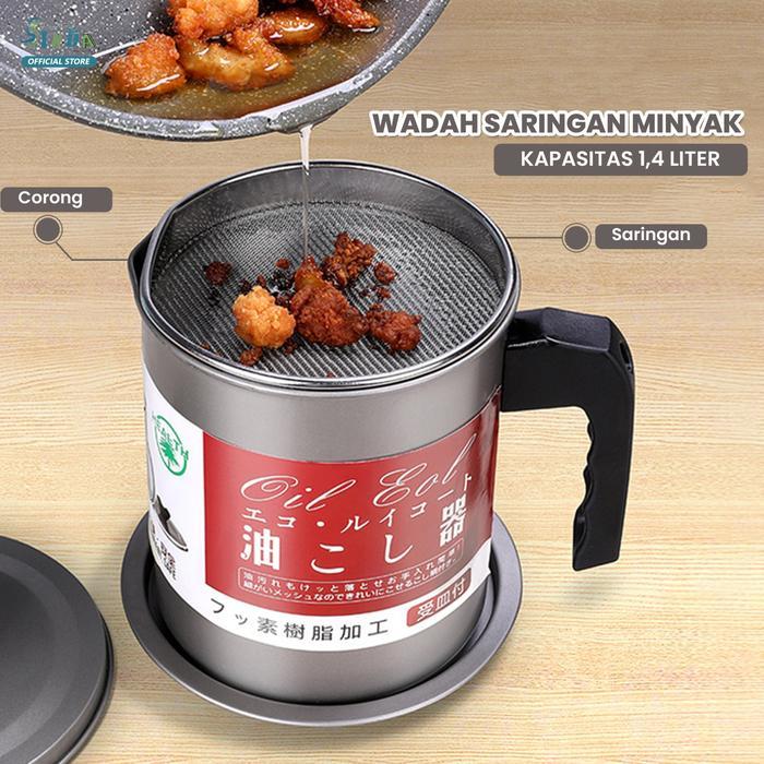 SINDA Oil Pot Filter Wadah Saringan Minyak Stainless Steel