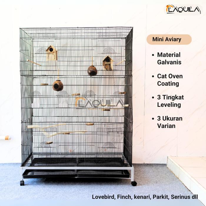 KANDANG GALVANIS LIPAT BURUNG KOLONI UMBARAN MINI AVIARY ALL SIZE 3 TINGKAT