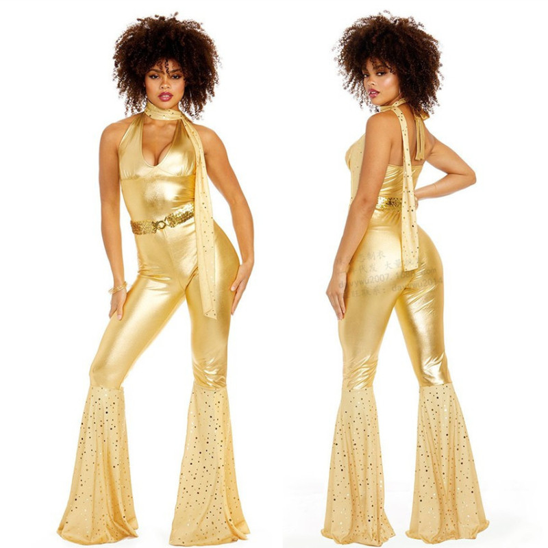 70's Disco Couple Costume Fashion Halloween Cosplay Costumes Vintage 80's Hippies Costume Women