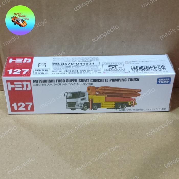 Ready Tomica Long Mitsubishi Fuso Super Great Concrete Pumping TRuck no.127
