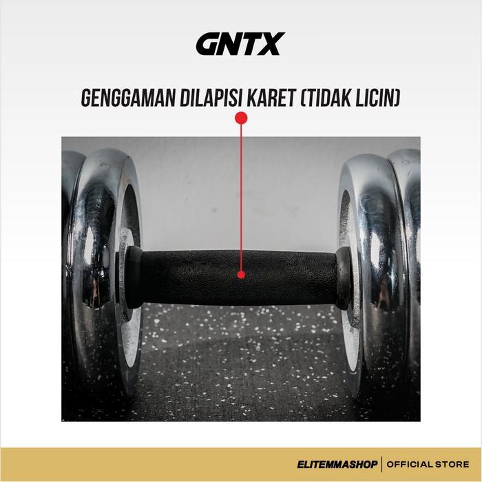 h5sb- Genetix Fit Chrome Dumbbell Set 50Kg Alat Fitness Barbell Dumbbell