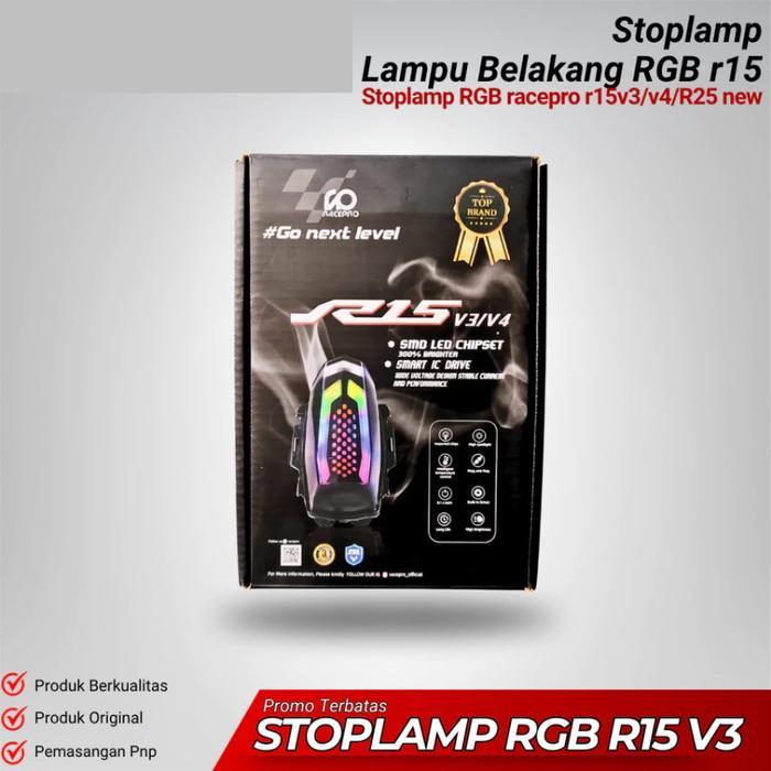 LAMPU STOP R15 V3 V4 R25 NEW RACE PRO RGB LAMPU BELAKANG YAMAHA R15 V3 STOPLAMP RACEPRO RGB ORIGINAL