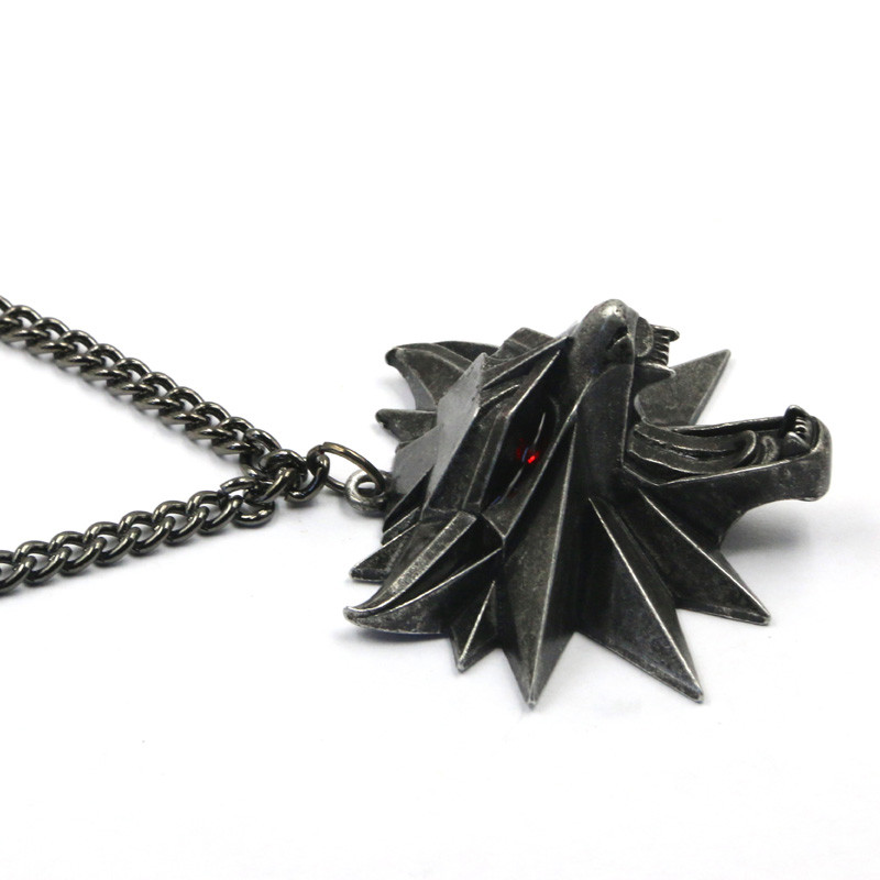 Wizard school wolf head Medallion pendant necklace wild monster hunter Cosplay uncivilized games ani