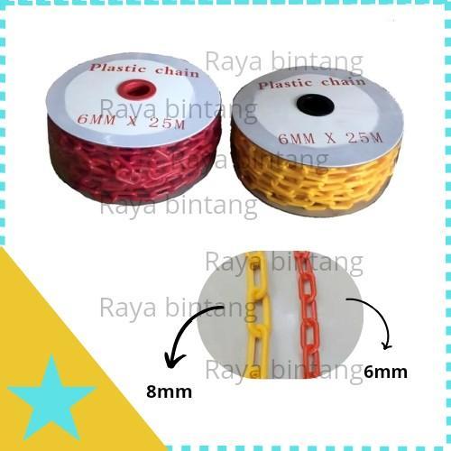 1 Roll rantai pvc 6mm per rol 25 meter grosir rante plastik jalan gantungan