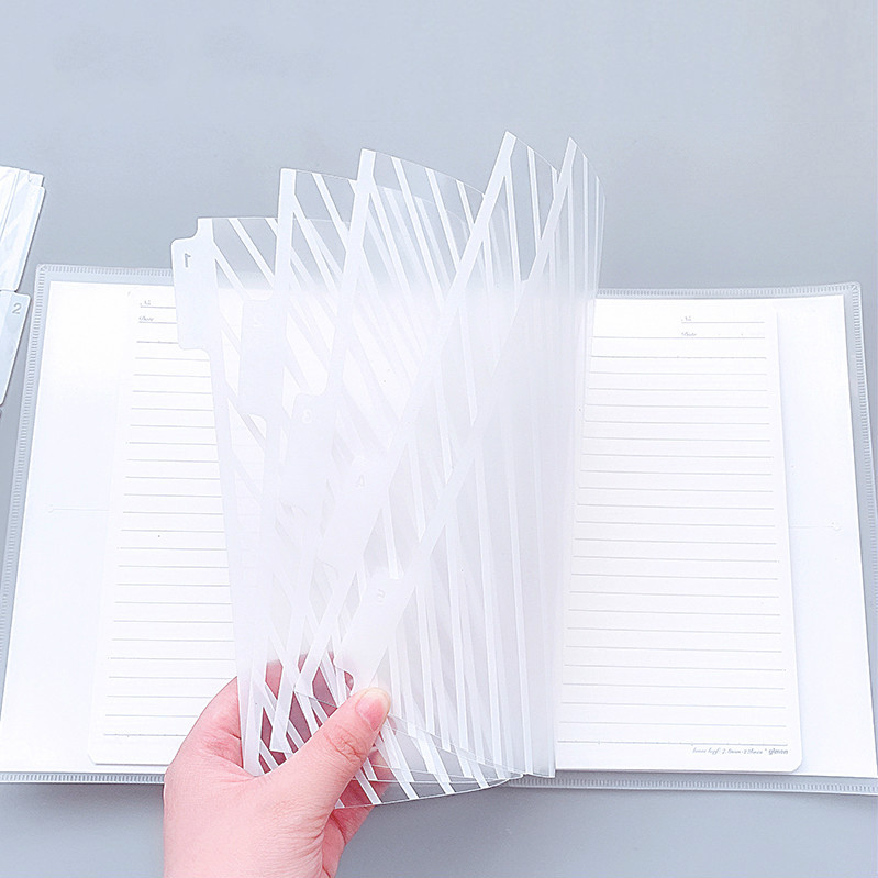 5 Sheets/pack A5/B5 Binder Index Dividers Creative Classification Card 20/26 Hole Binder Foil Index 