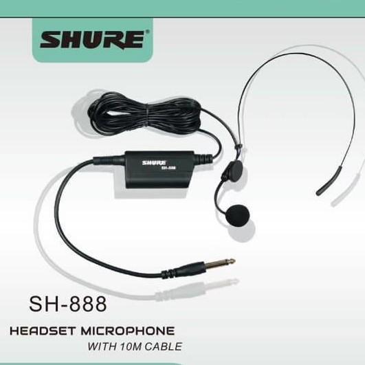 MIC HEADSET BANDO MIC KABEL SHURE SH 888 PANJANG KABEL 10METER MICROPHONE MIKROFON