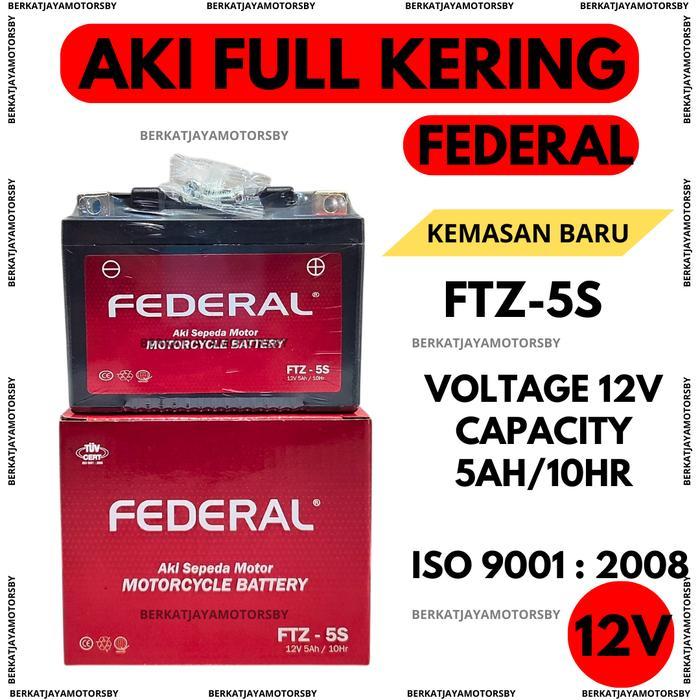 Terlaris - AKI FULL KERING GTZ5S AKI FEDERAL NANO GEL ACCU FEDERAL FTZ5S AKI KERING KHARISMA FU