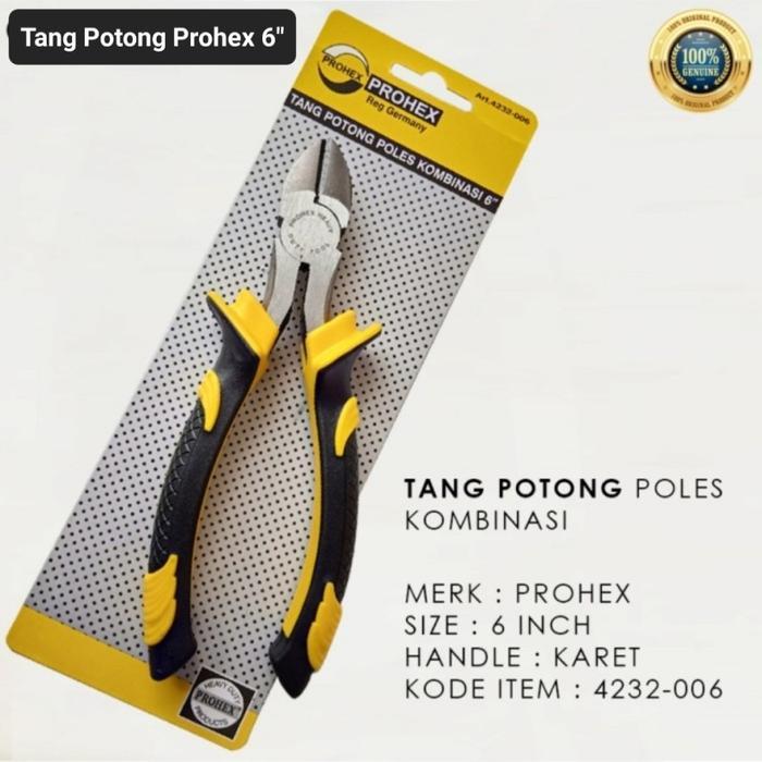 PROHEX TANG POTONG 6 INCH / TANG POTONG KABEL LISTRIK PROHEX 6 INCH