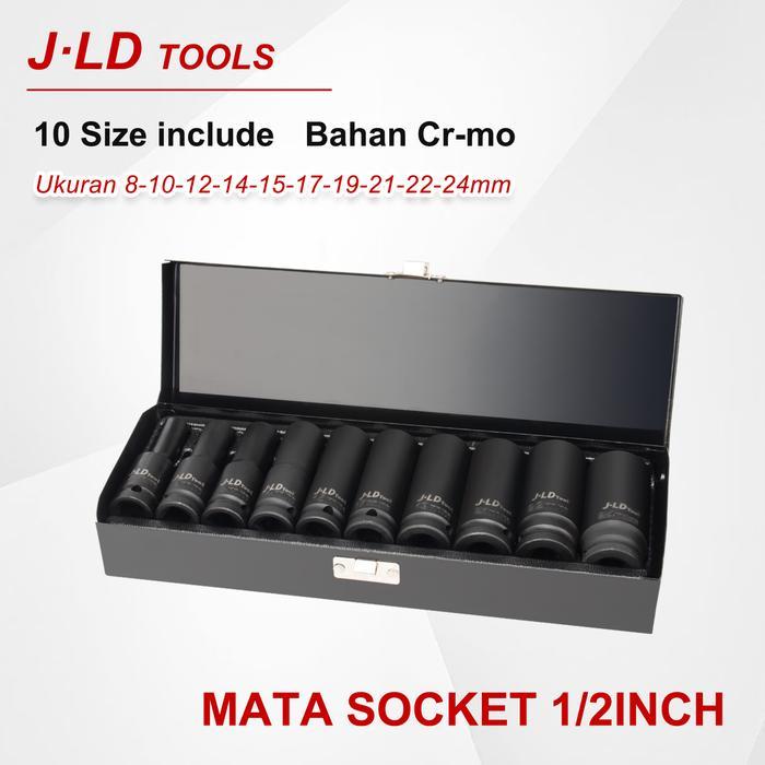 J.LD Kunci Socket Set Lengkap Pro-10pcs Kunci Sok tekiro 8 sampai 24 Kunci sok 1 set komplit murah