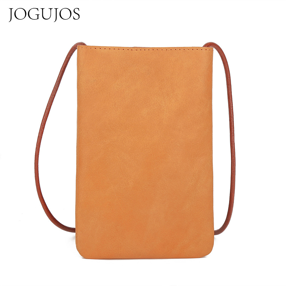 JOGUJOS Genuine Leather Women Shoulder Crossbody Bags Small Handbag Ladies CellPhone Bag Simple