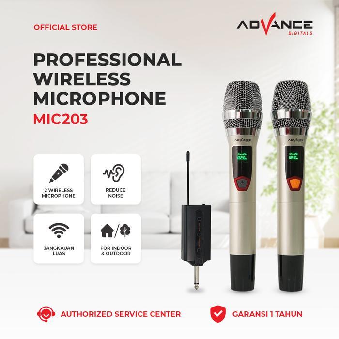 Microphone Advance Mic-203 Profesional 2 Mic Wireless Karoke