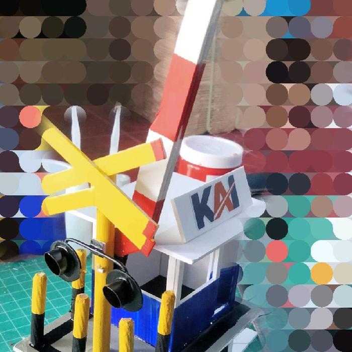 PALANG PINTU KERETA API MAINAN - MINIATUR PALANG PINTU KERETA API
