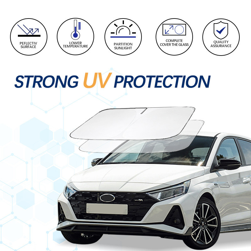 Windshield Sun Shade For Hyundai i20 Sunshade Sun Visor Protector Foldable Blocks UV Rays Keep Your