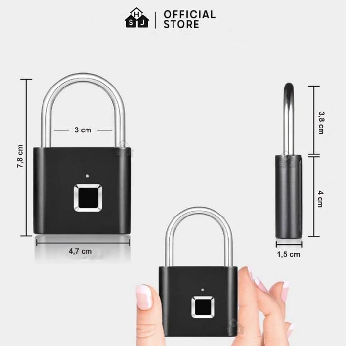Gembok Fingerprint Sidik Jari Anti Maling Kunci Koper Pagar Pintu / Smart Padlock Fingerprint