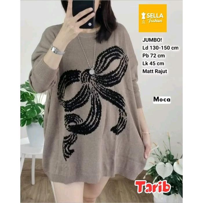 Tarib Blouse Rajut Jumbo Terbaru Ld 130-150 Atasan Wanita Jumbo Blouse Jumbo Terbaru