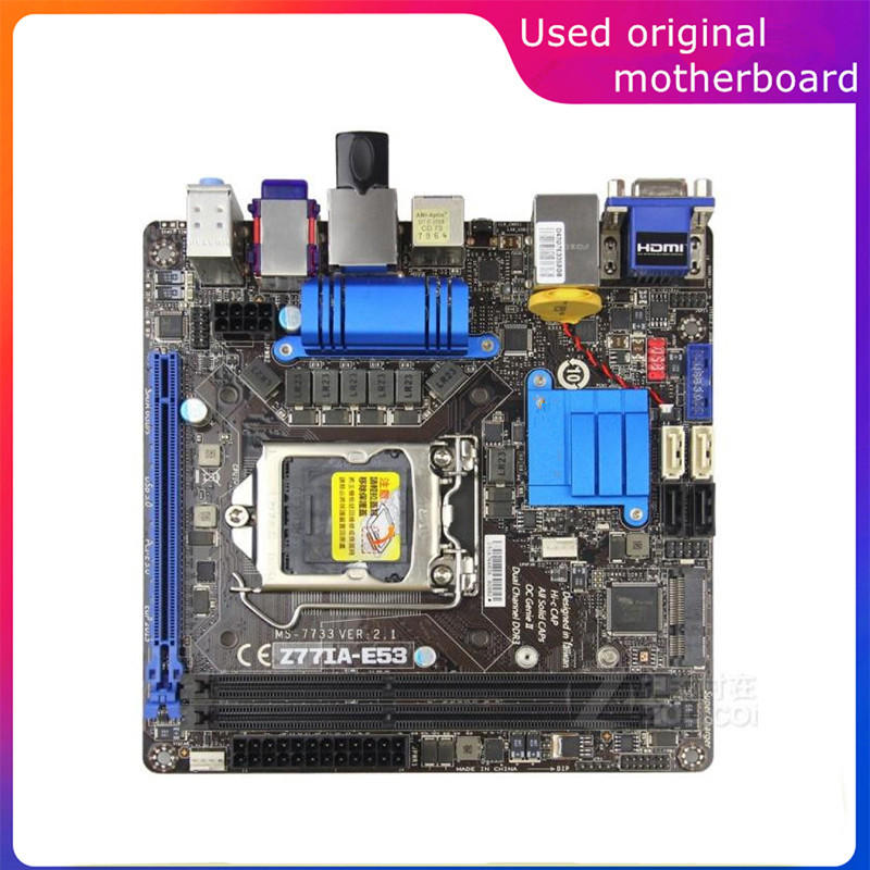 Used LGA 1155 For Intel Z77 Z77IA-E53 MINI ITX Computer USB3.0 SATA3 Motherboard DDR3 32G Desktop Ma